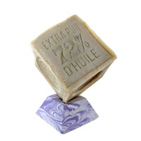 Porte savon "Cube" teinté lavande 